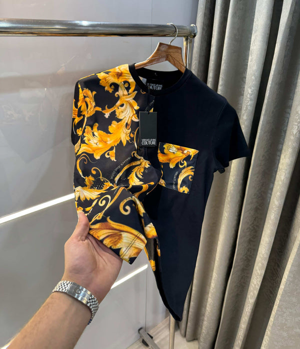 Versac e Couture Black Printed Premium T-Shirt