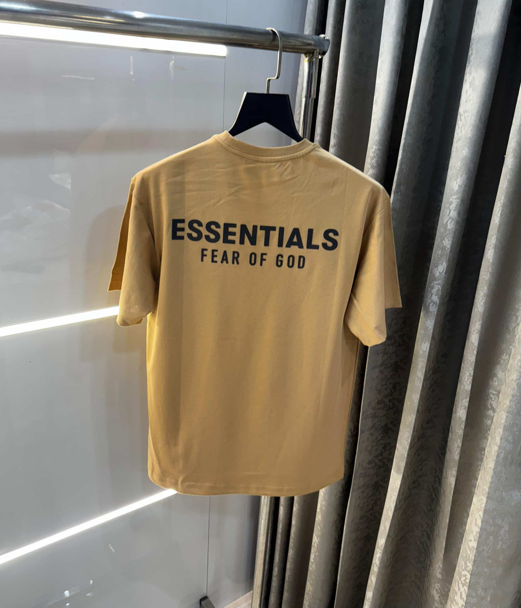 Essential Beige Back Print Imported Oversized T-Shirt