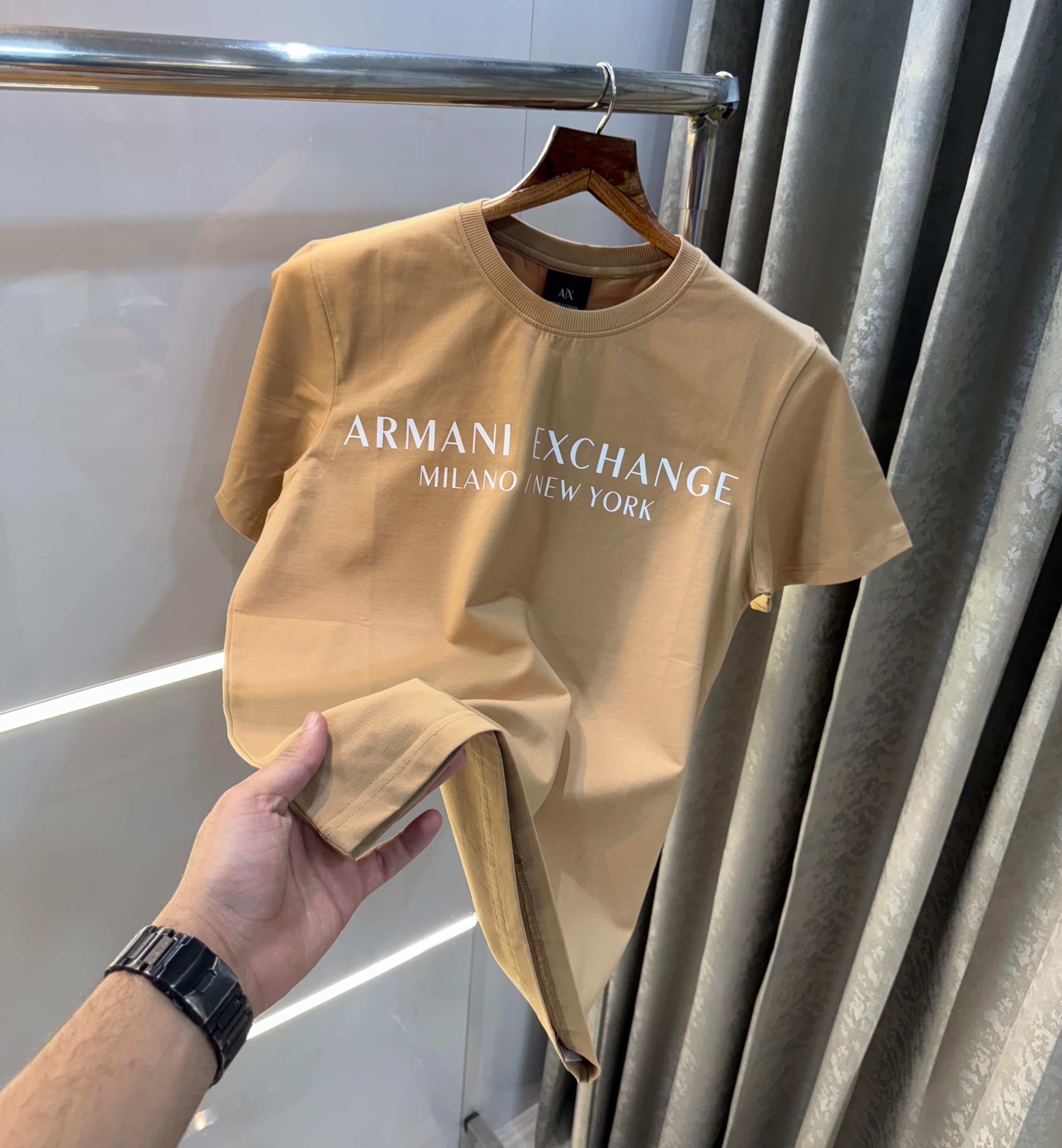 Arman i Exchange Beige Logo Print Premium T-Shirt