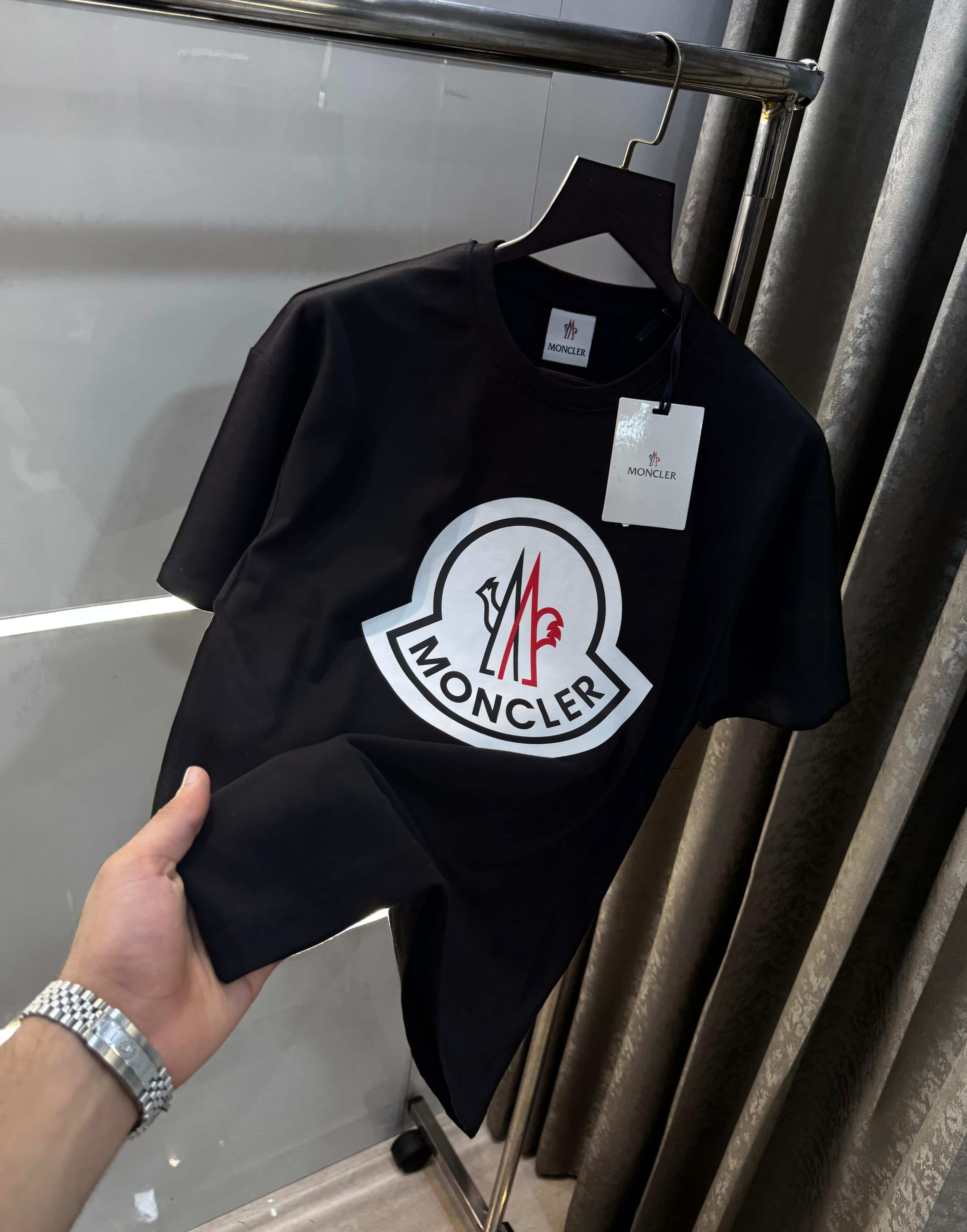 Moncle r White Logo Print Imported Oversized T-Shirt