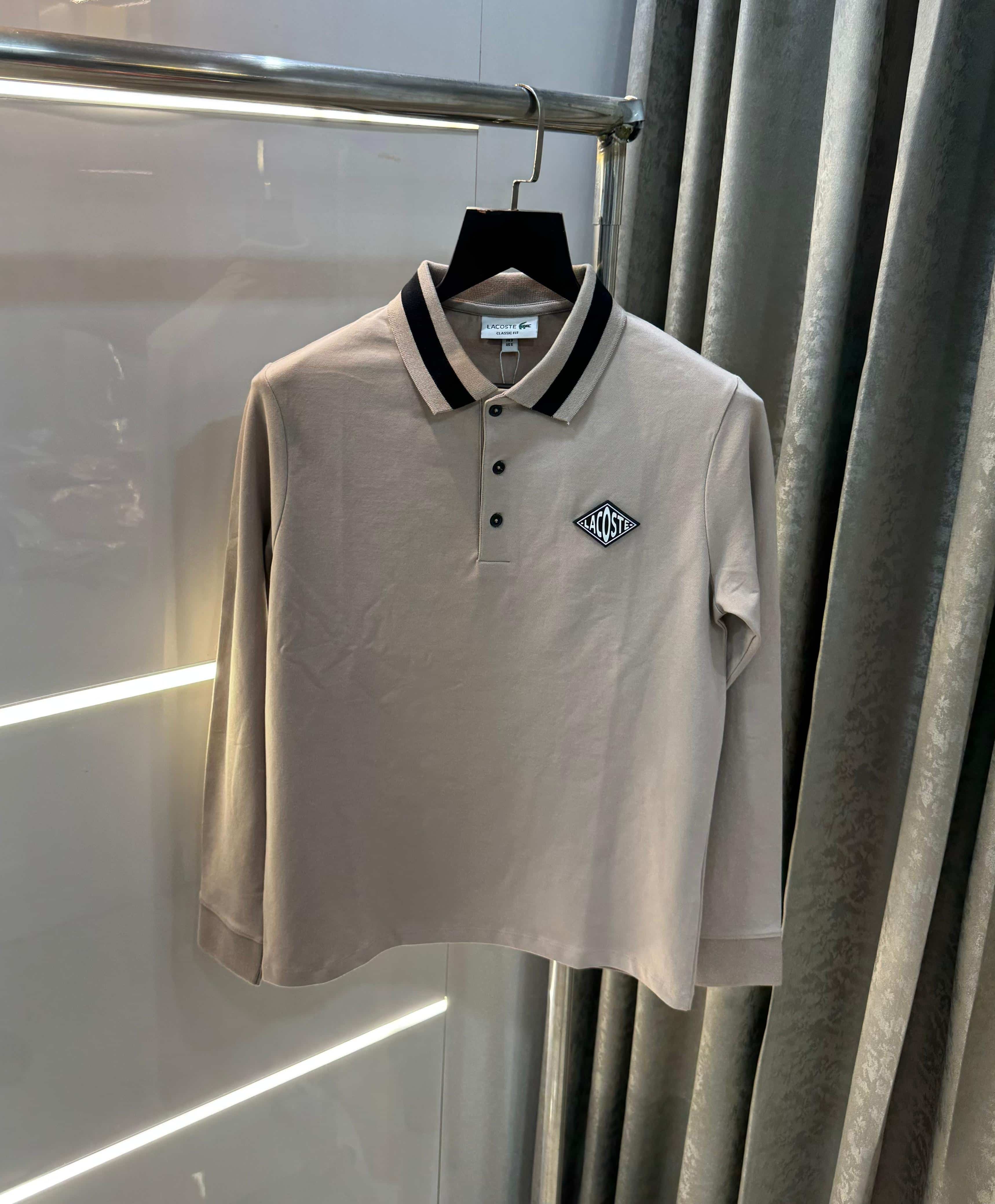 Lacost e Beige Premium Classic Full Sleeves Polo T-Shirt Secondary image