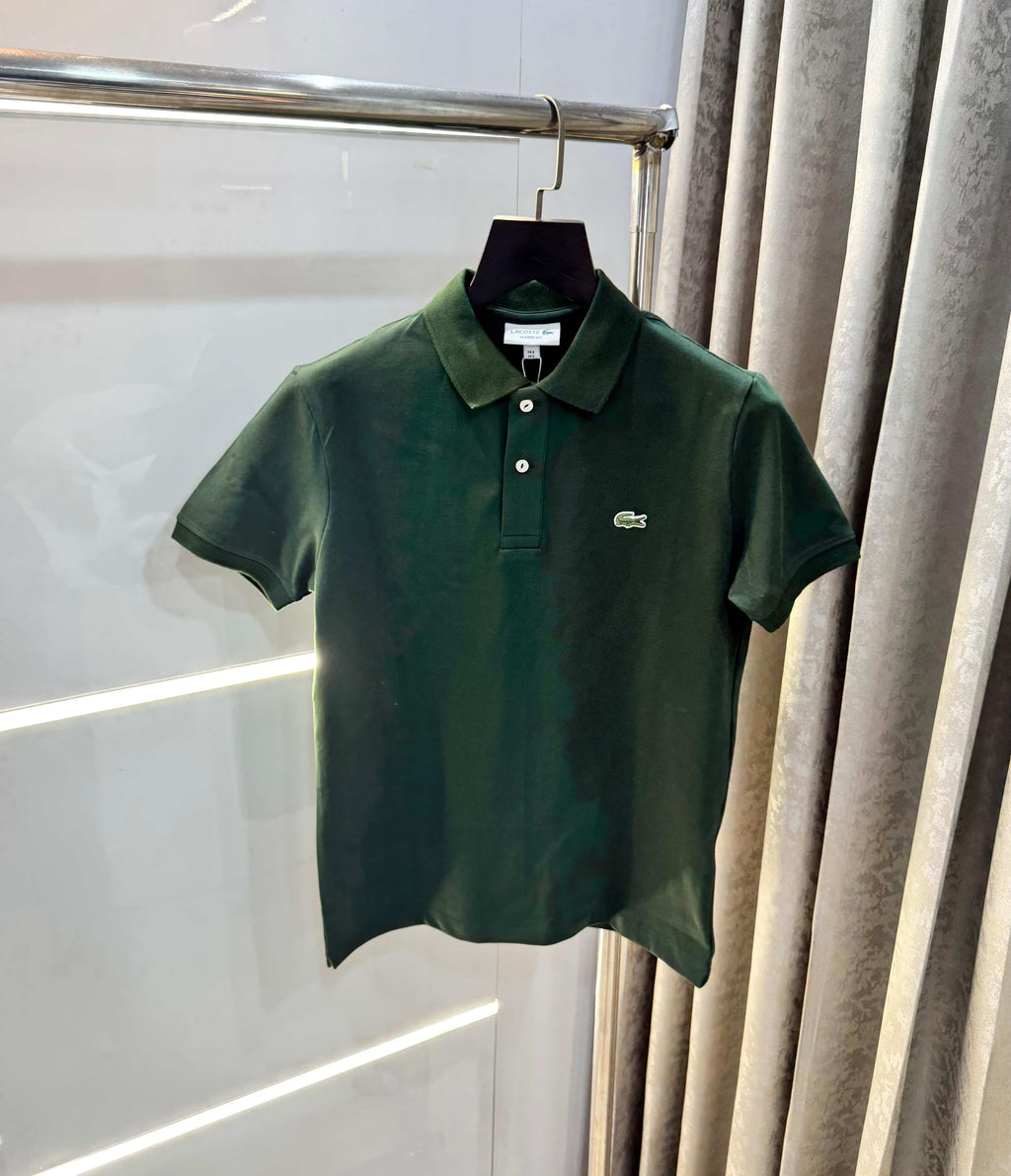 Lacost e Bottle Green Embroidery Logo Premium Polo T-Shirt