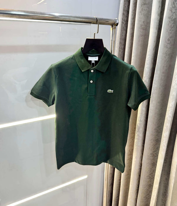 Lacost e Bottle Green Embroidery Logo Premium Polo T-Shirt