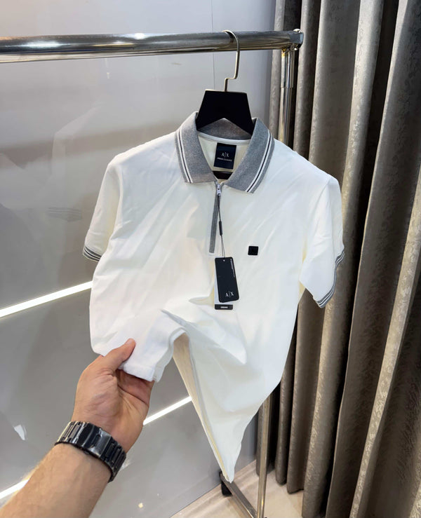 Arman i EX!change Grey Patch Logo Premium Polo T-Shirt