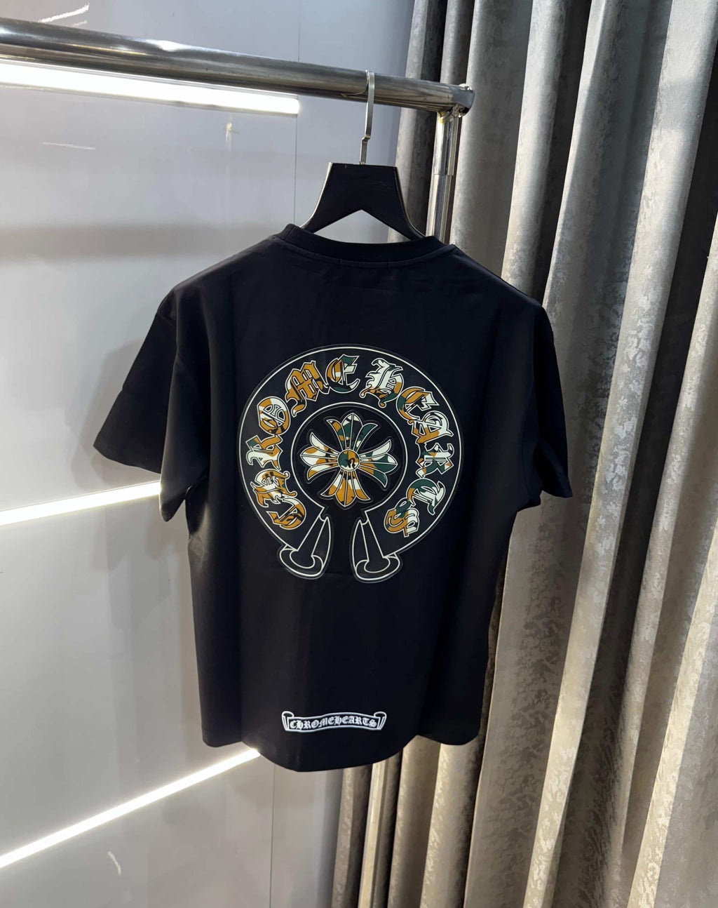 Chrome  Hearts Black Printed Imported Oversized T-Shirt