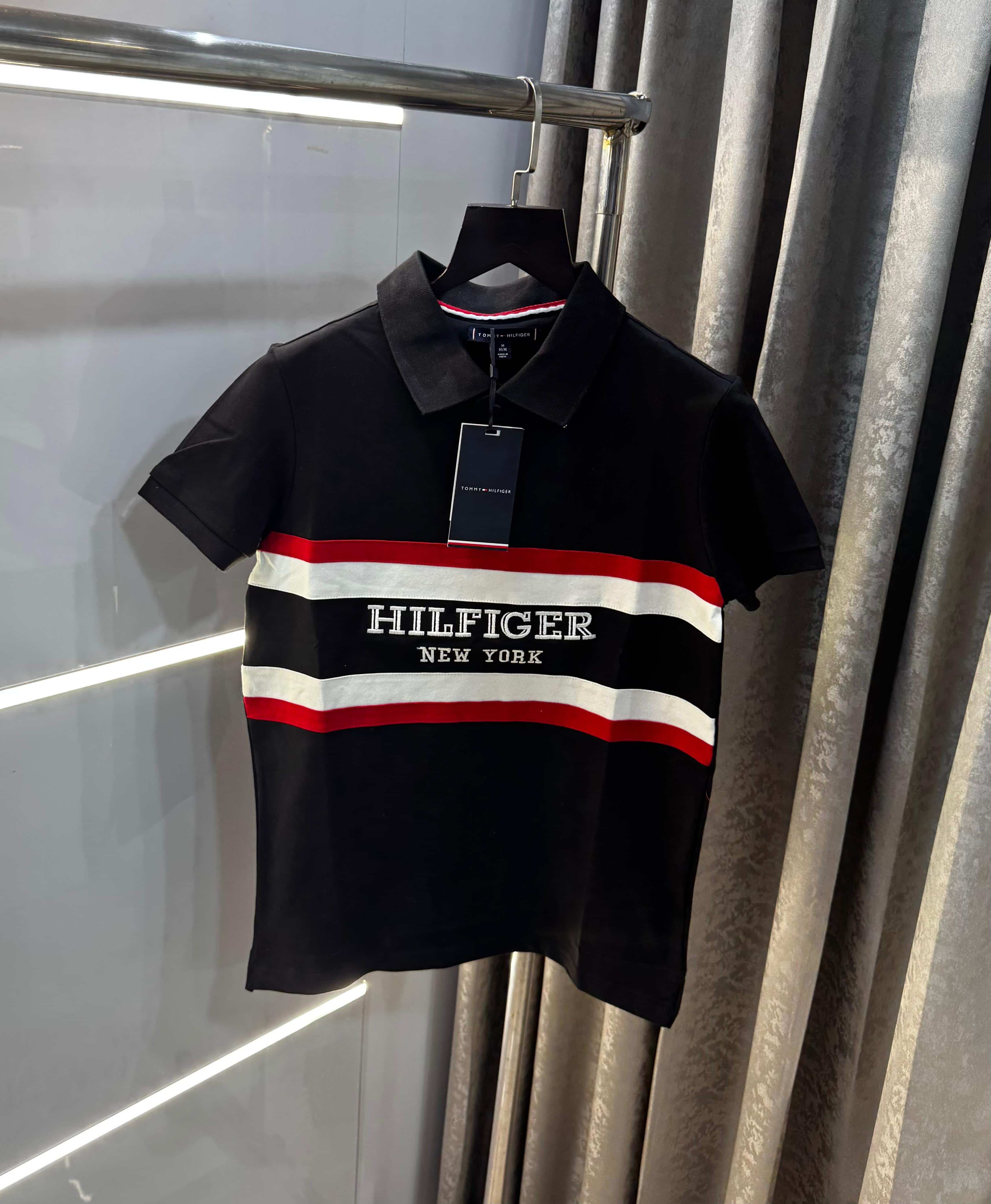 Tommy Hilfiger White Logo Work Premium Polo T-Shirt