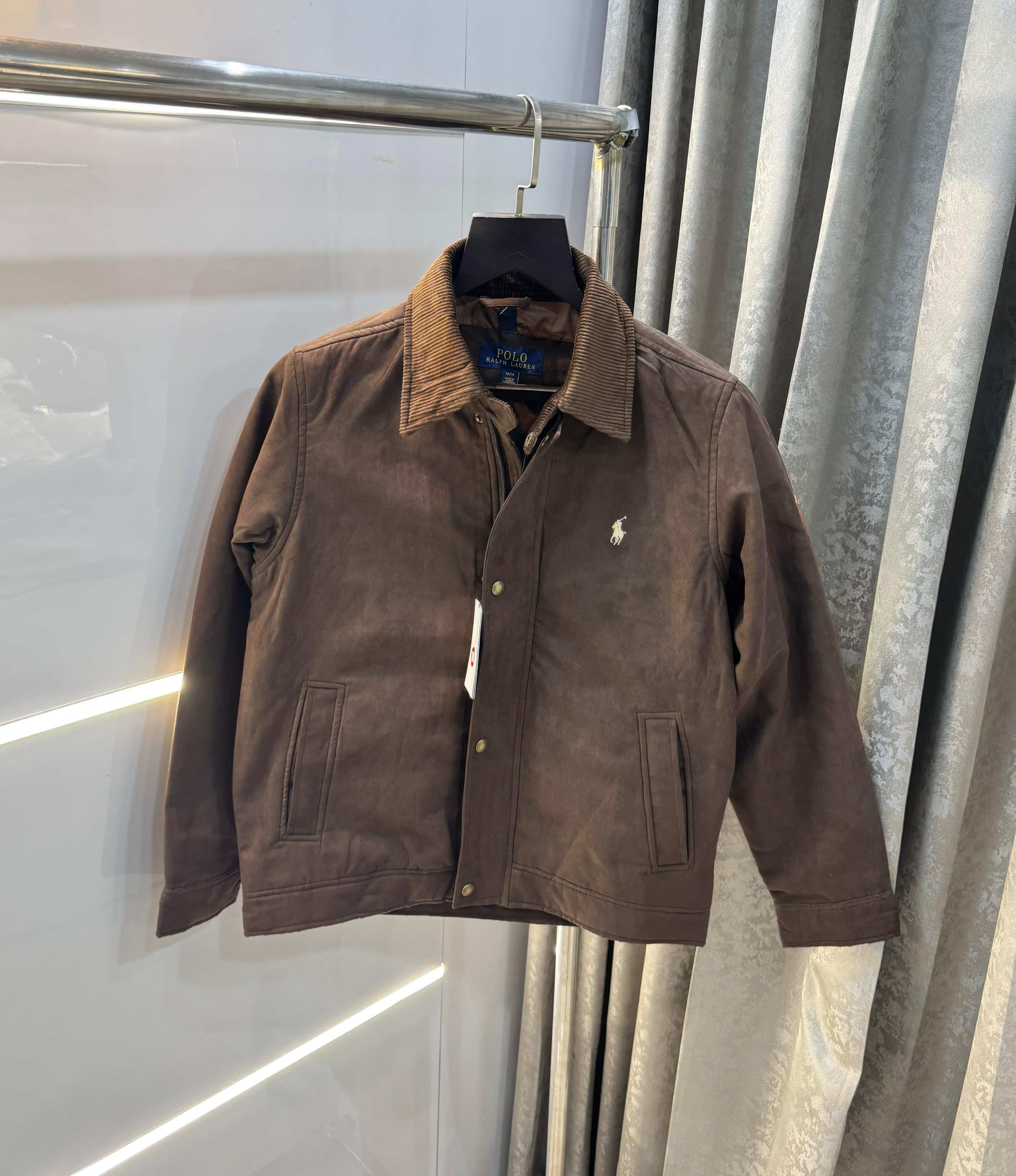 Ralph  Lauren Sweado Brown Classic Bomber Jacket