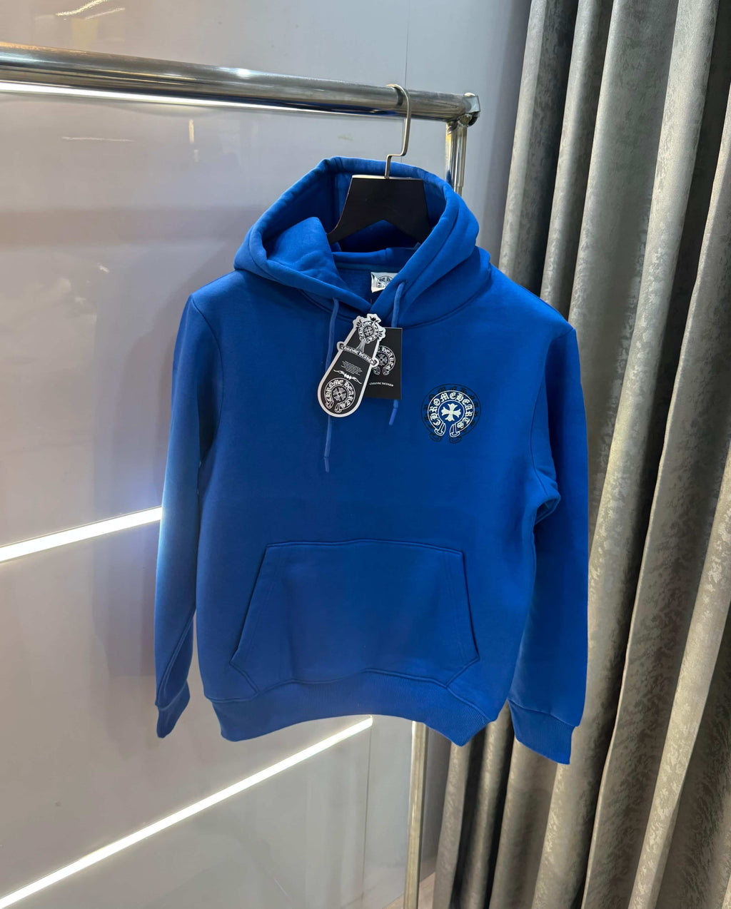 Chrome  Hearts Black Embroidery Logo Imported Hoodie