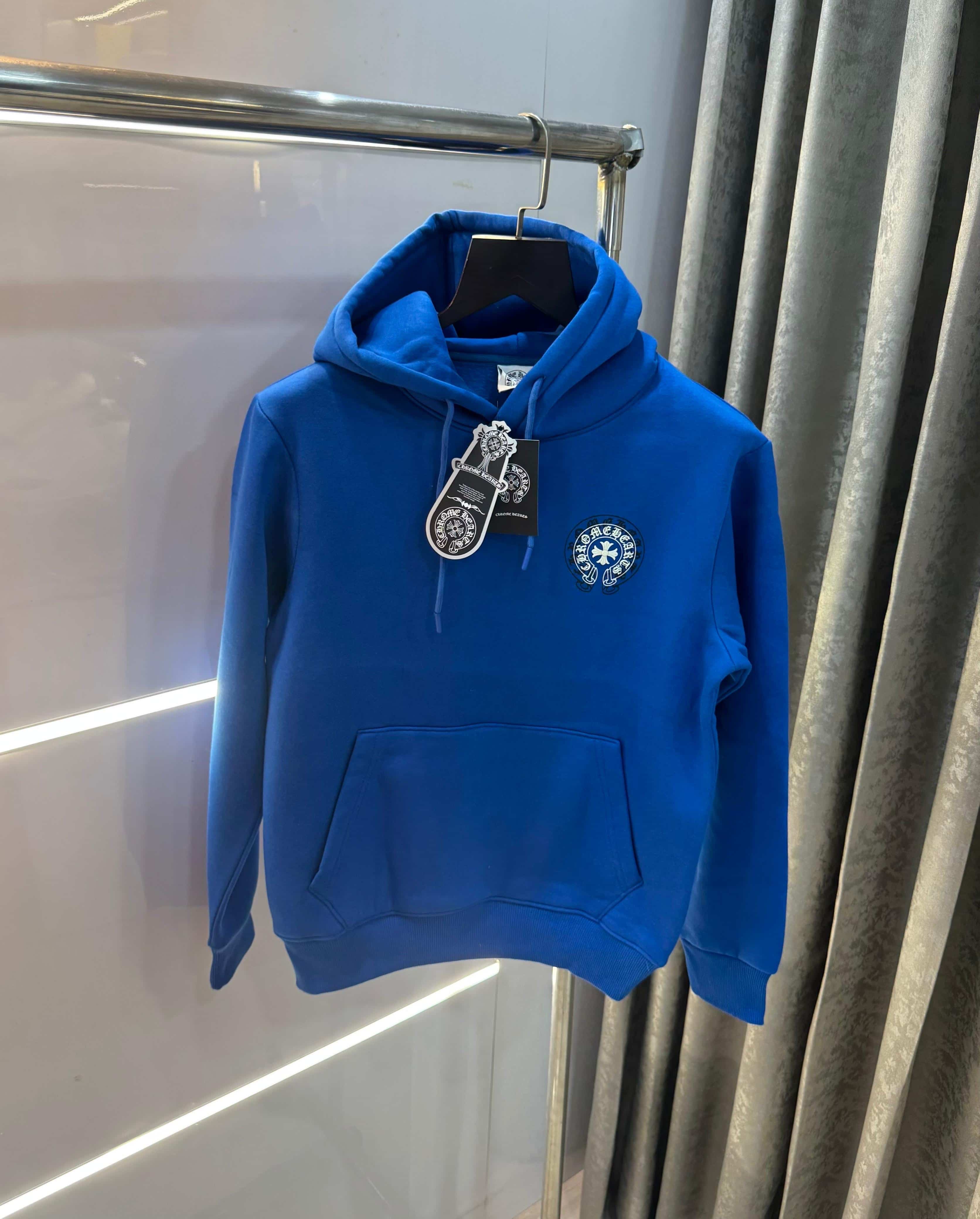 Chrome  Hearts Black Embroidery Logo Imported Hoodie