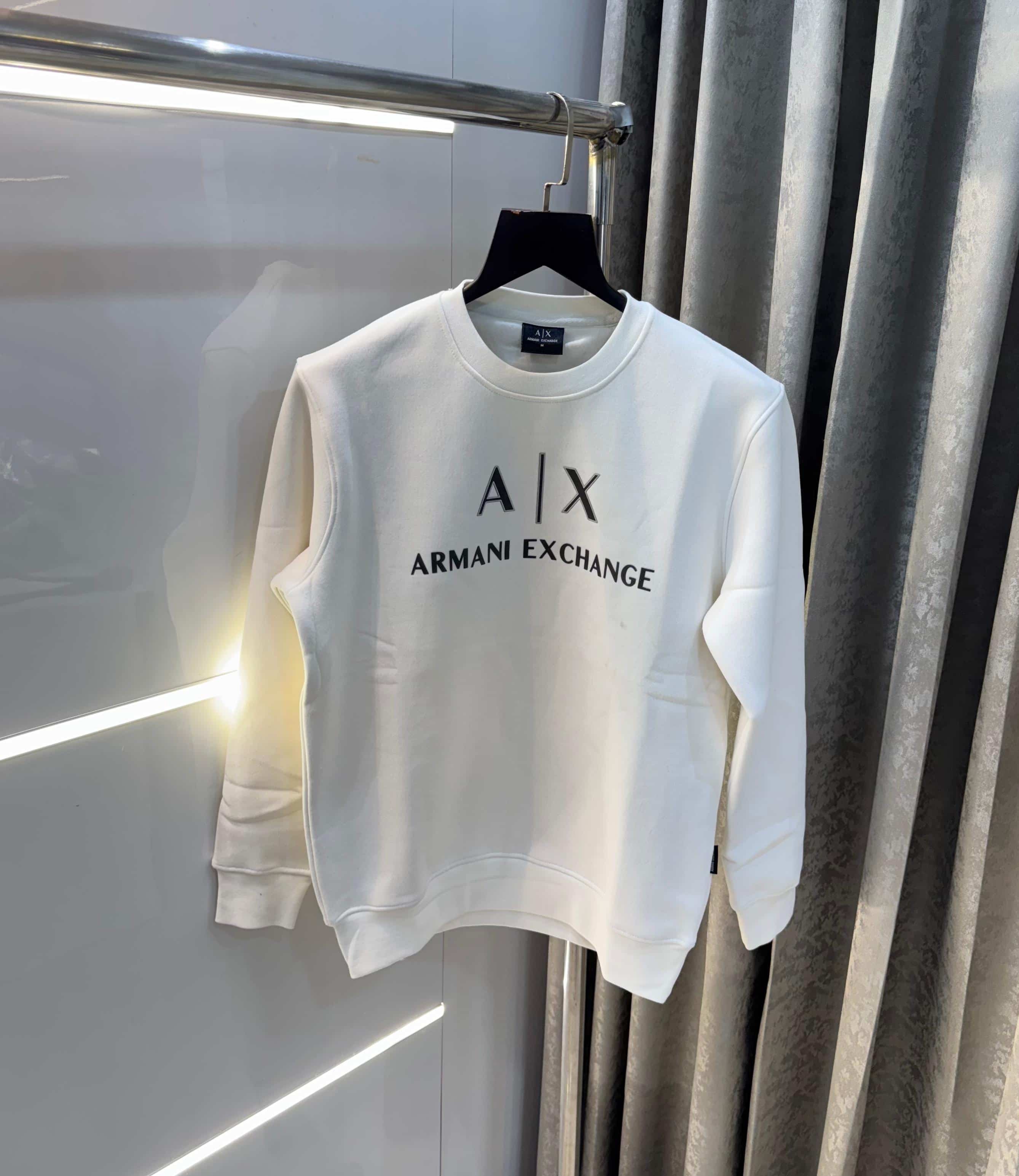 Arman i E.xchang e White Logo Work Premium Sweatshirt Main image