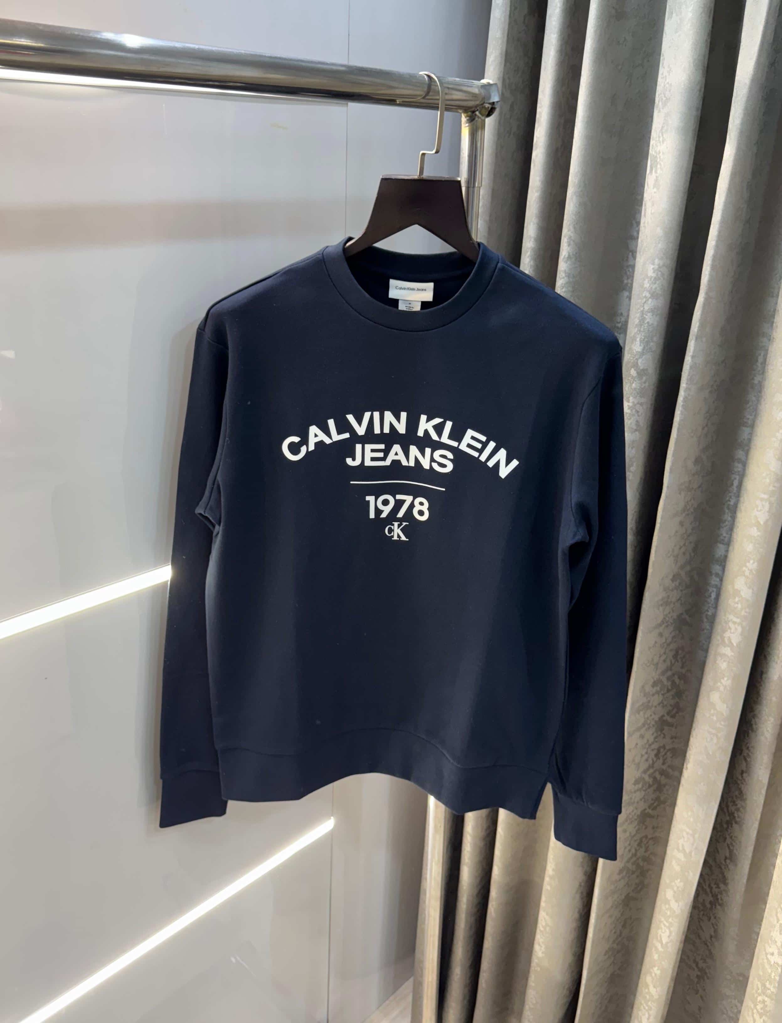 Calvin Klei n Navy Blue Logo Work Premium Sweatshirt