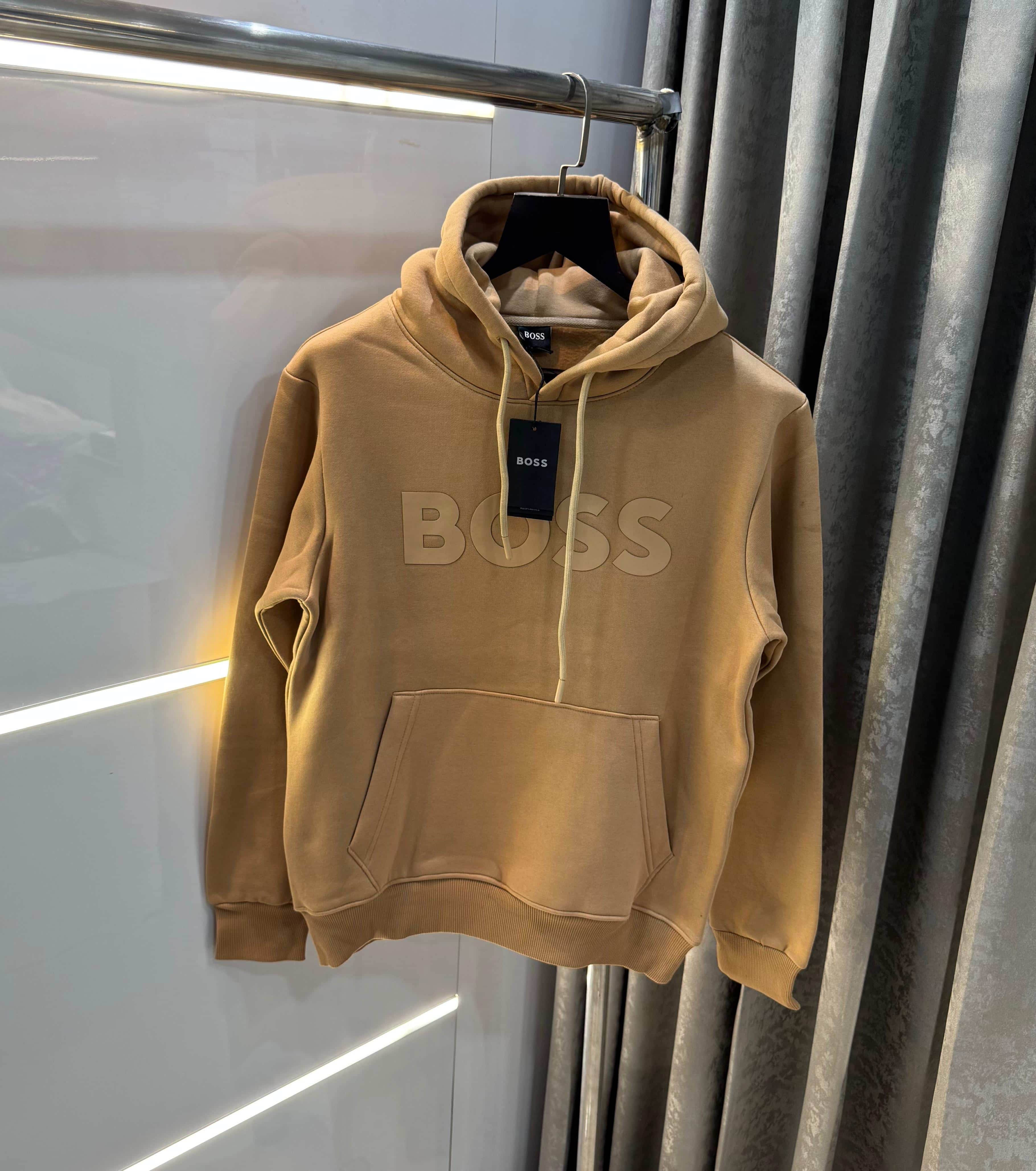 Bos s Beige Embroidery Premium Imported Hoodie Secondary image