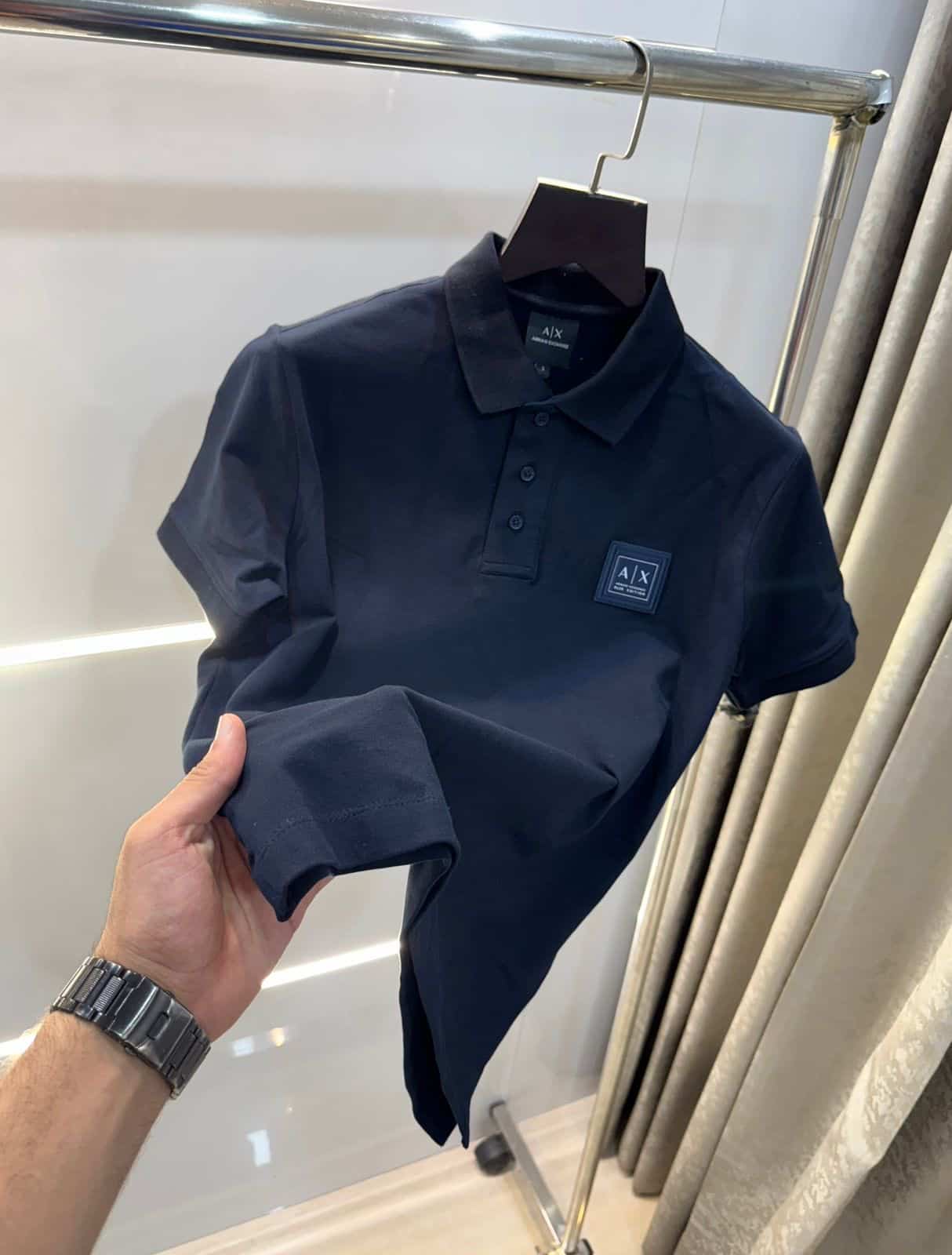 Arman i Exchange Navy Blue Patch Logo Premium Polo T-Shirt Main image