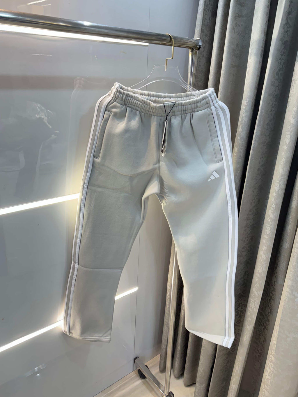 Adida s Light Grey Embroidery Logo Premium TrackPant