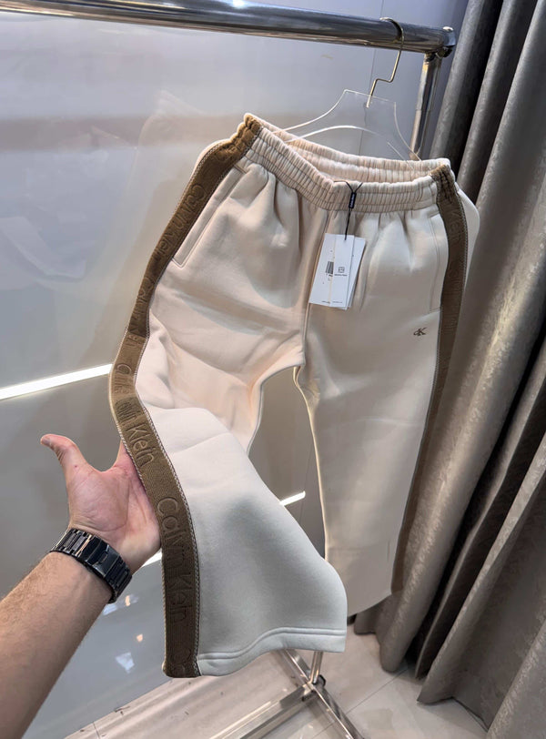 Calvi n Klein Cream Patch Logo Premium TrackPant
