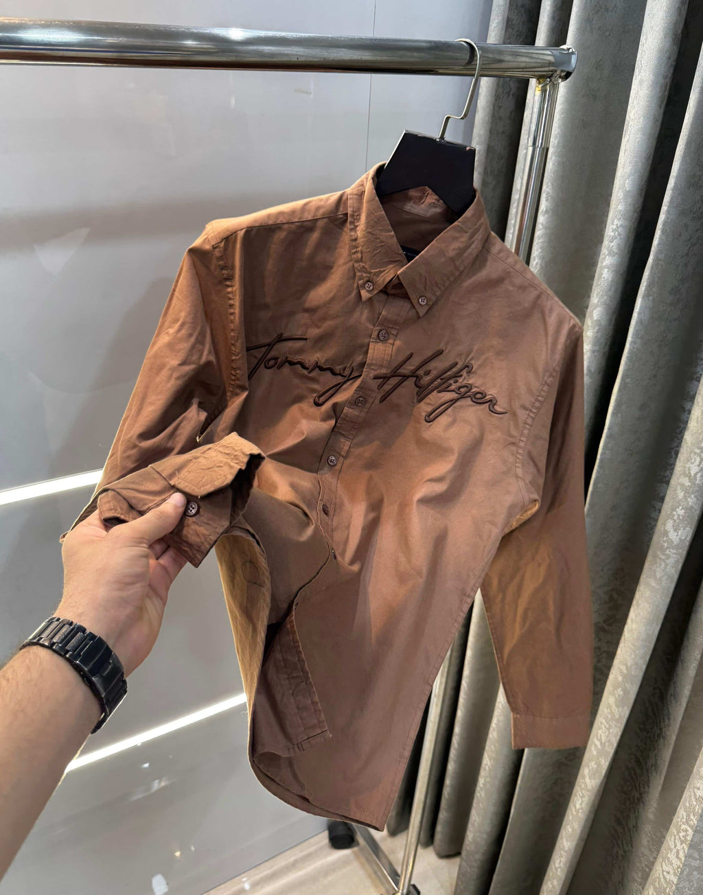 Tommy  Hilfiger Brown Premium Classic Shirt