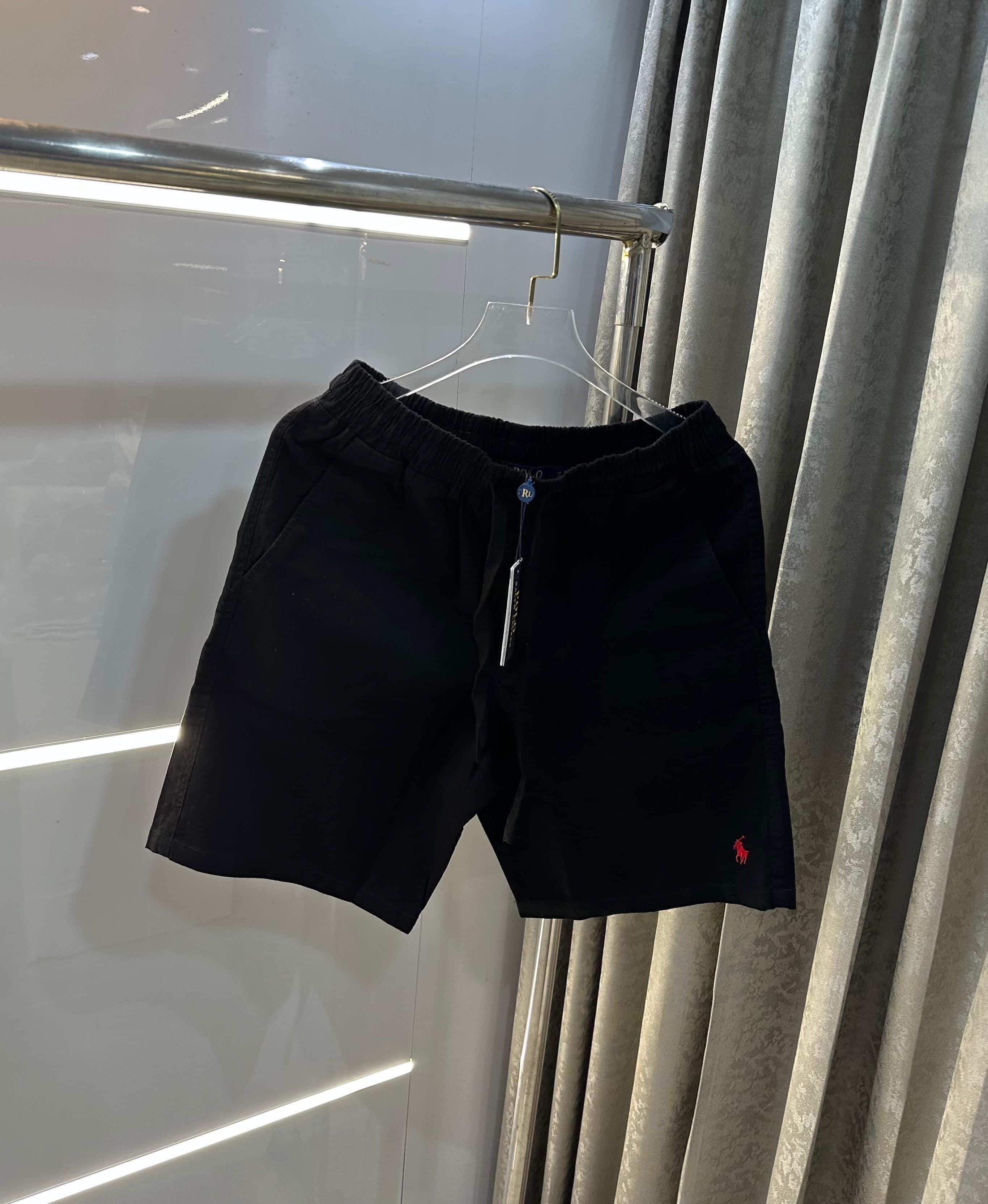 Ralph  Lauren Black Embroidery Logo Premium Shorts