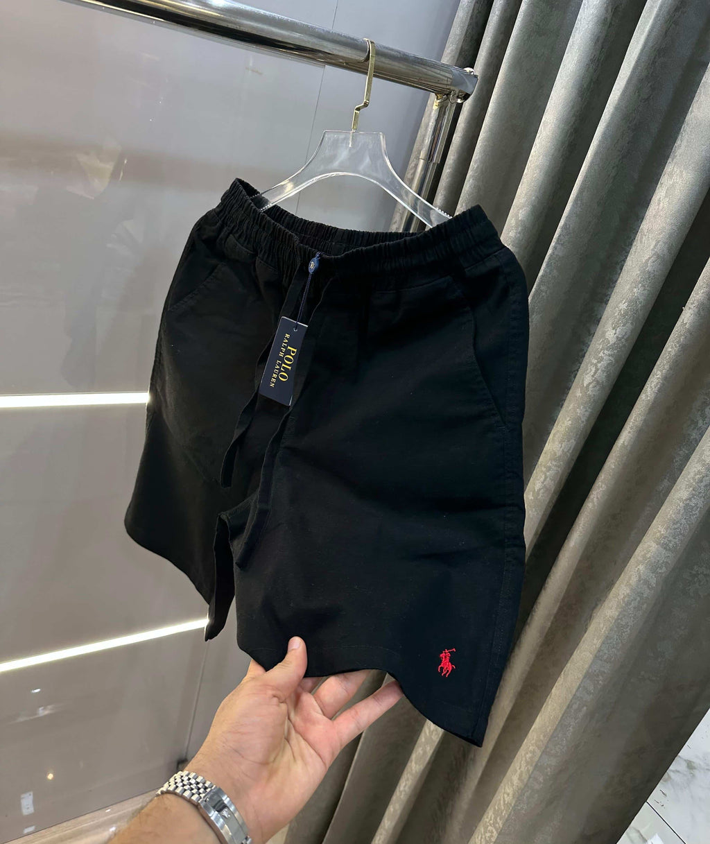 Ralph  Lauren Black Embroidery Logo Premium Shorts