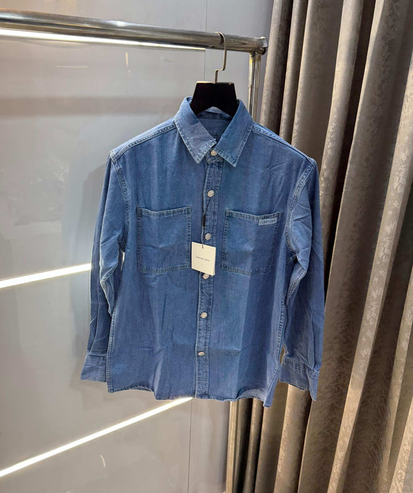 Calvi n Klein sky blue dinem   Look Premium Classic Shirt