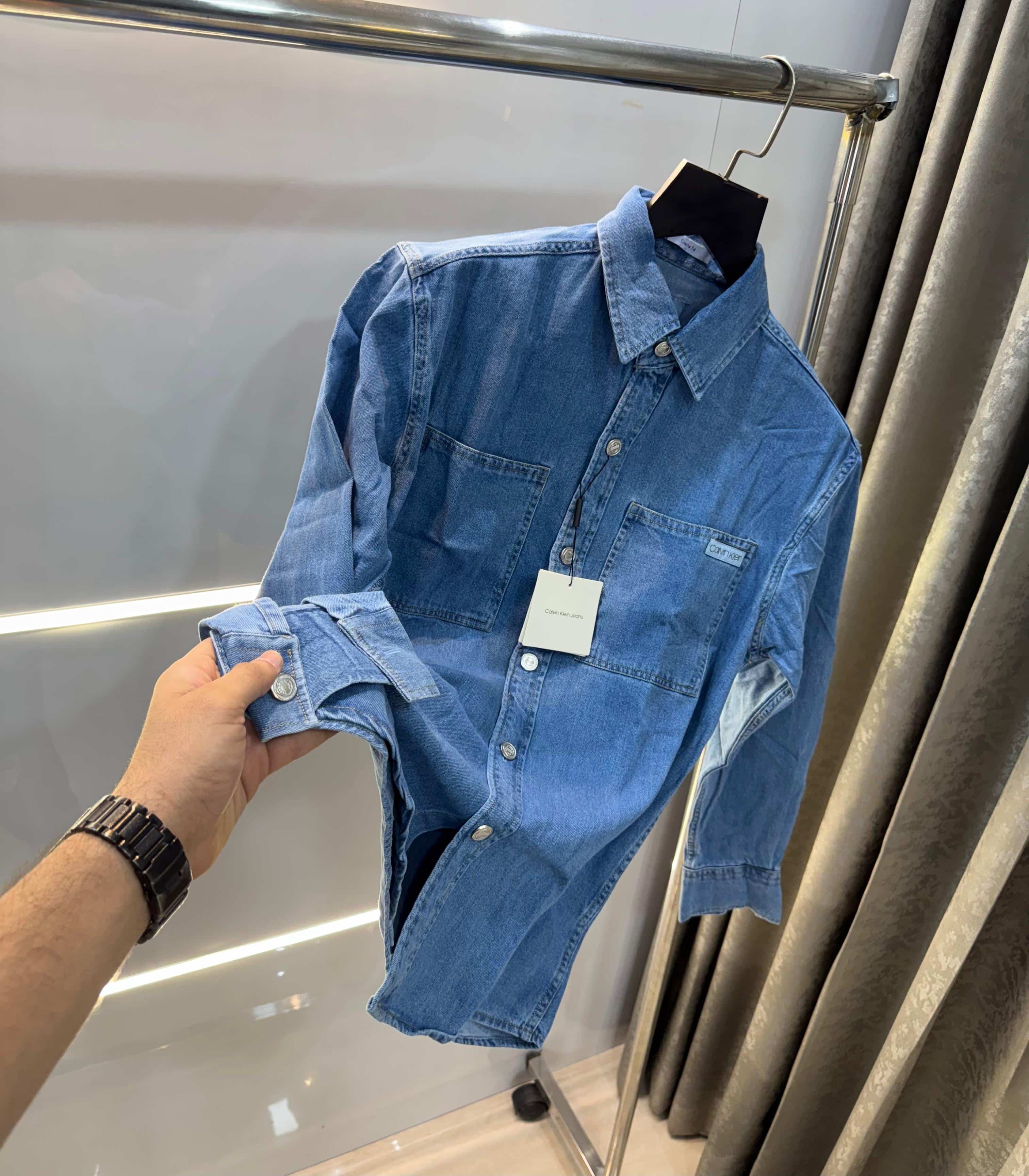 Calvi n Klein sky blue dinem   Look Premium Classic Shirt