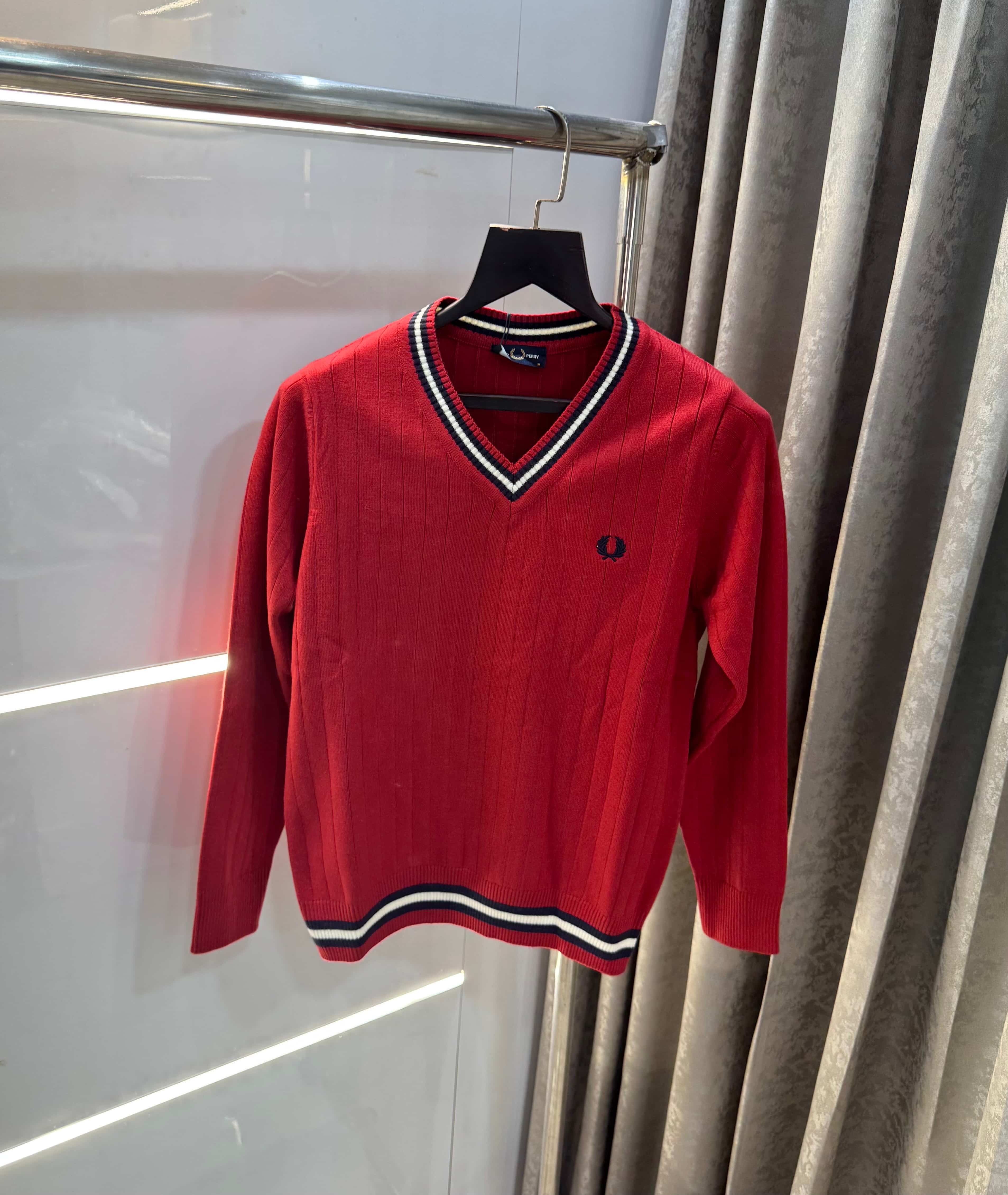 Fredperr y Red Embroidery Logo Premium Knitted Pull Over Secondary image