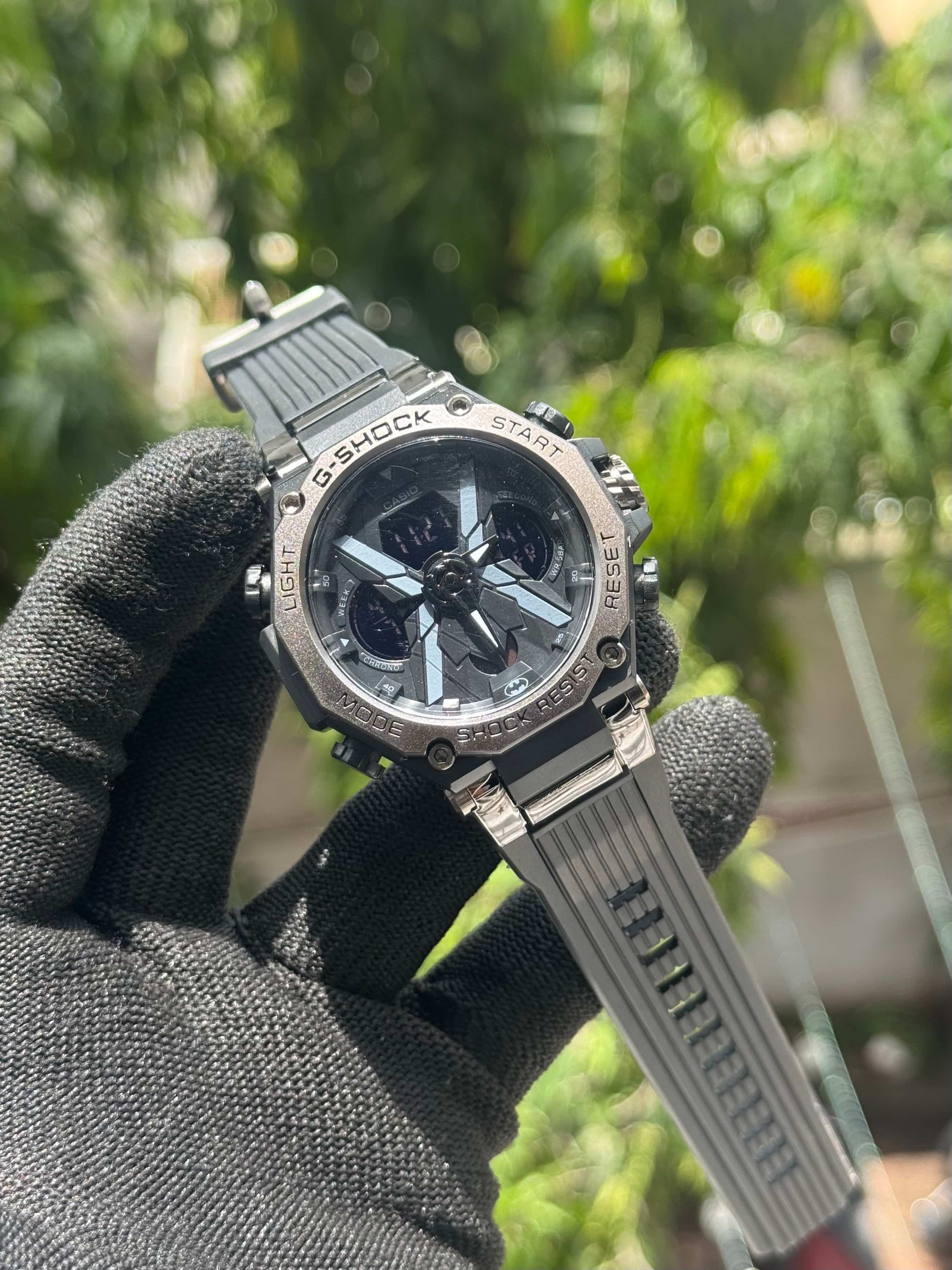 Gshock All Black Silicone Strap Analog With Digital Premium Watch Secondary image