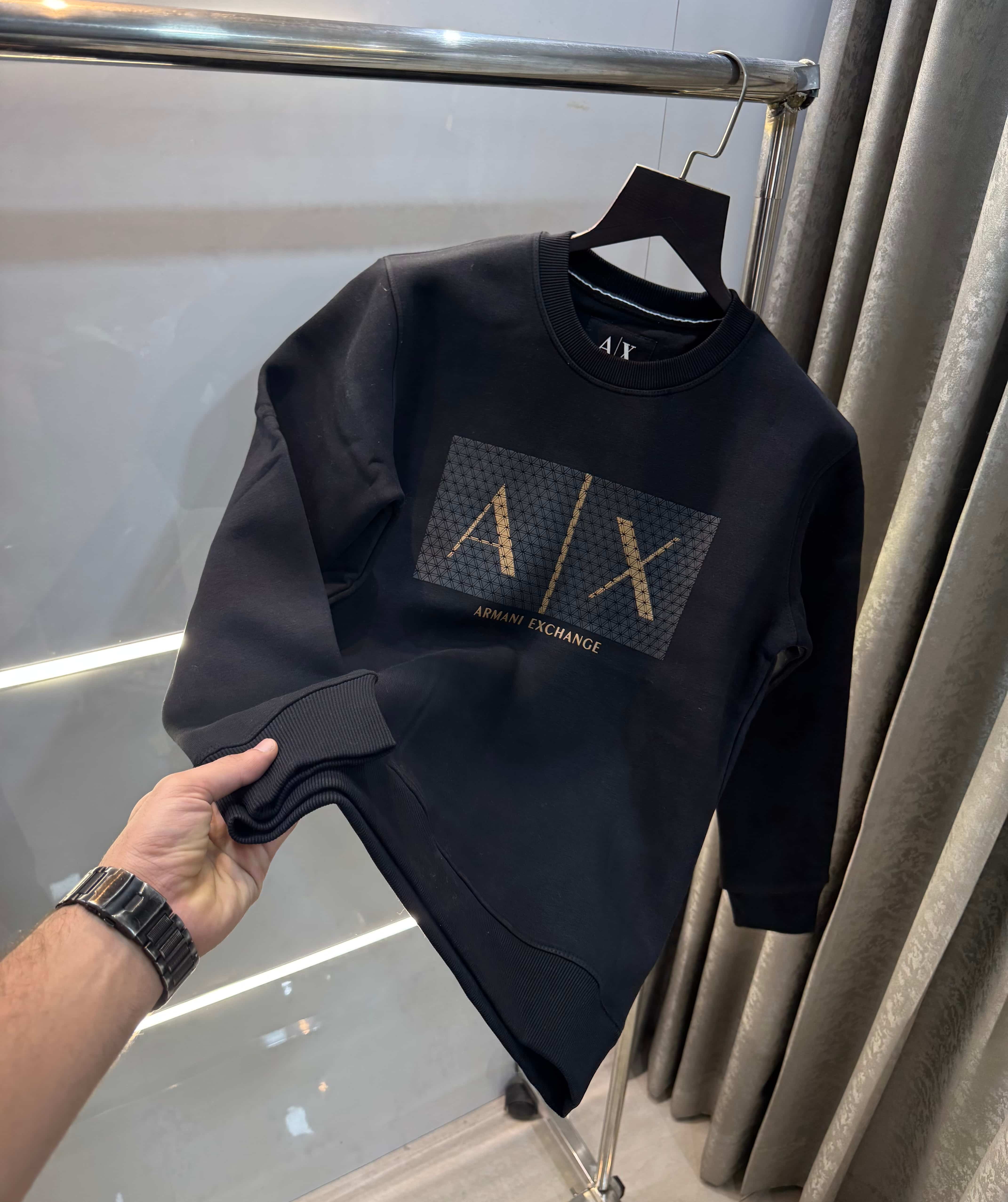 Arman i E....Xchange Black Logo Print Premium Sweatshirt Main image