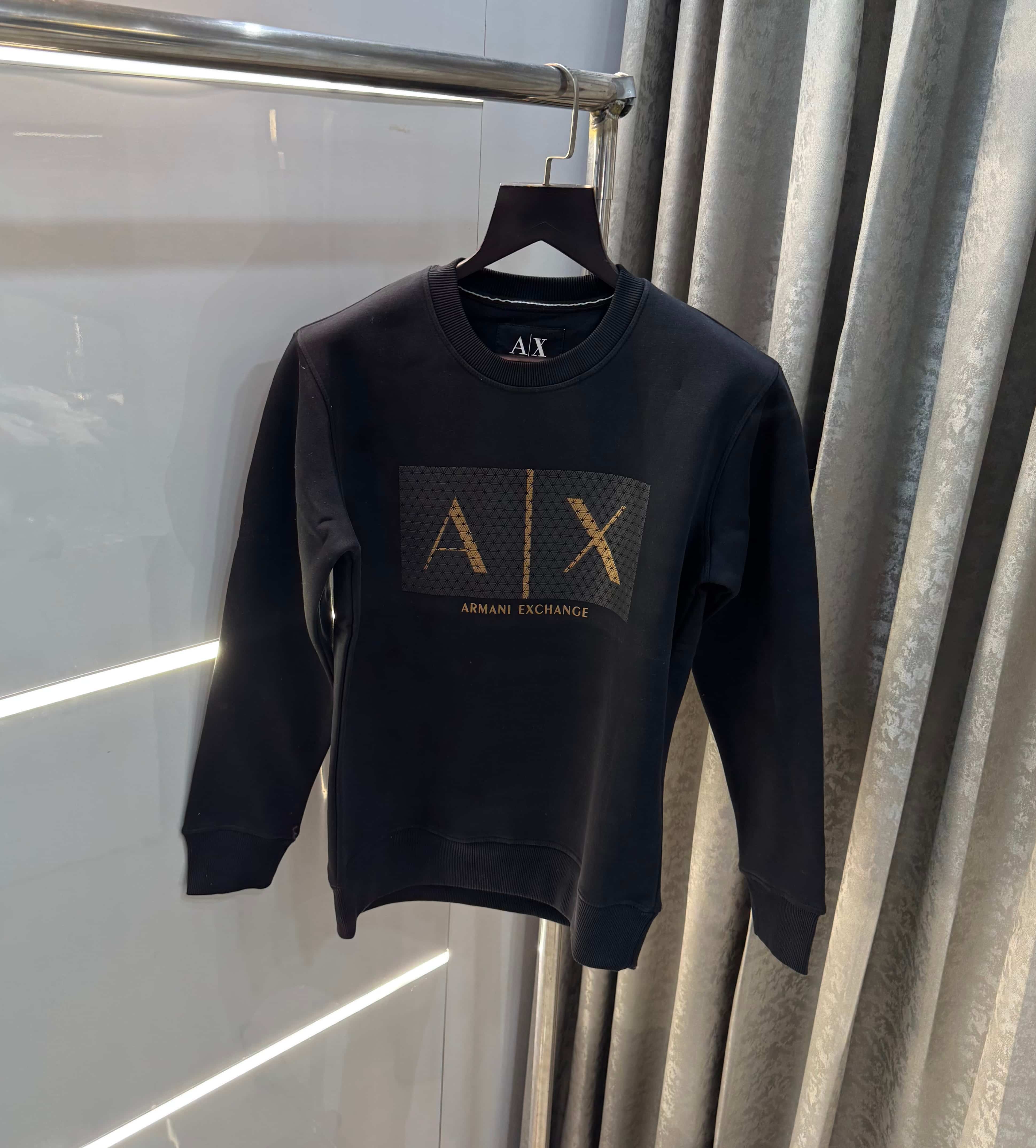 Arman i E....Xchange Black Logo Print Premium Sweatshirt Secondary image