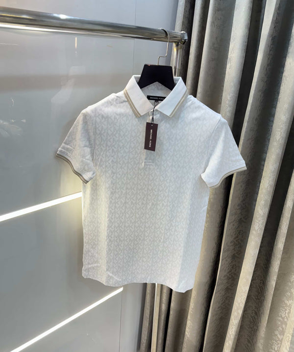 Michael  Kors White Monogr...aM Premium Polo T-Shirt
