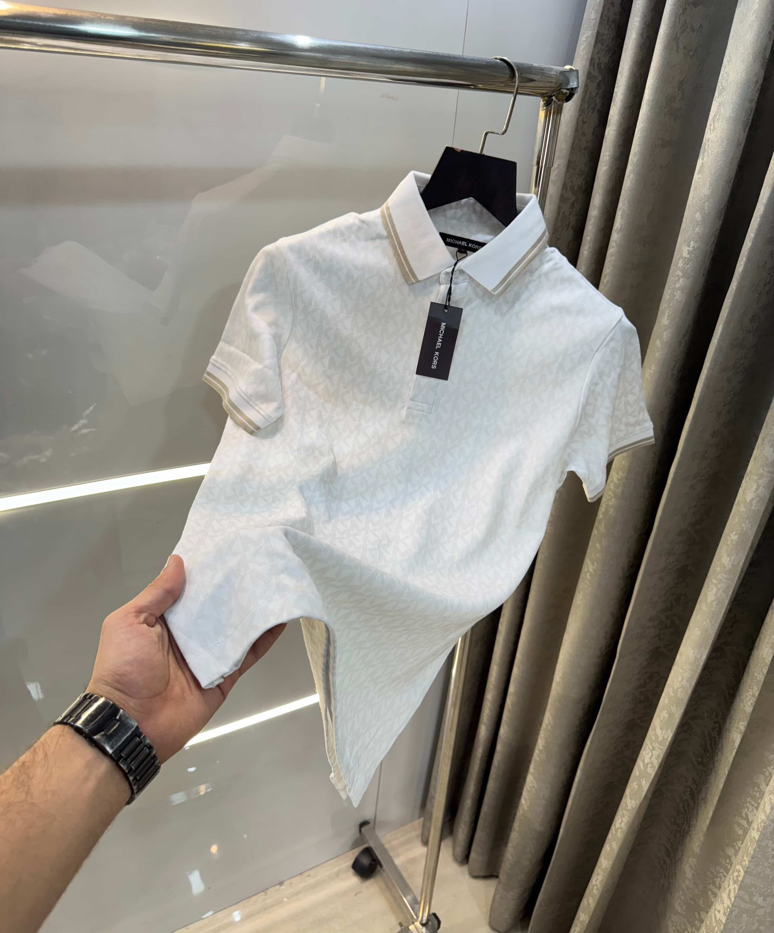 Michael  Kors White Monogr...aM Premium Polo T-Shirt