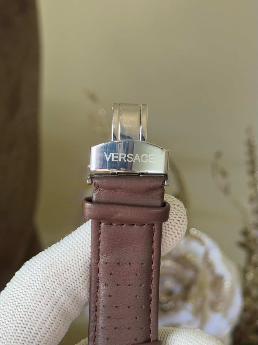 Versac e Chronograph Brown Leather Strap Premium Watch