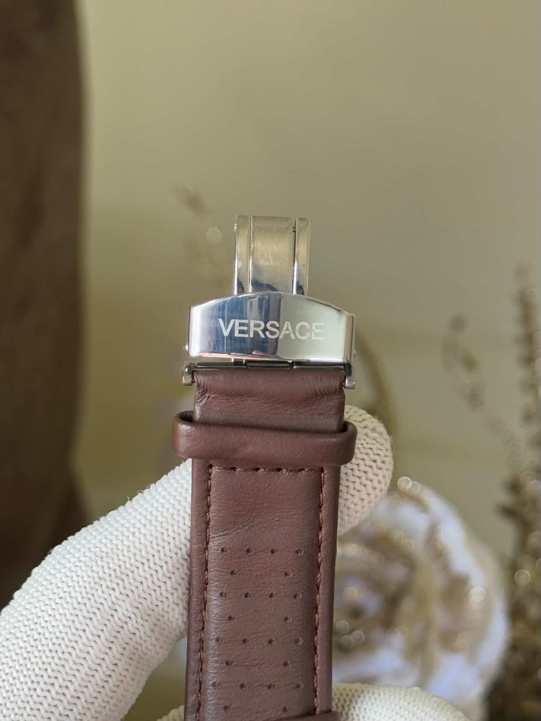 Versac e Chronograph Brown Leather Strap Premium Watch