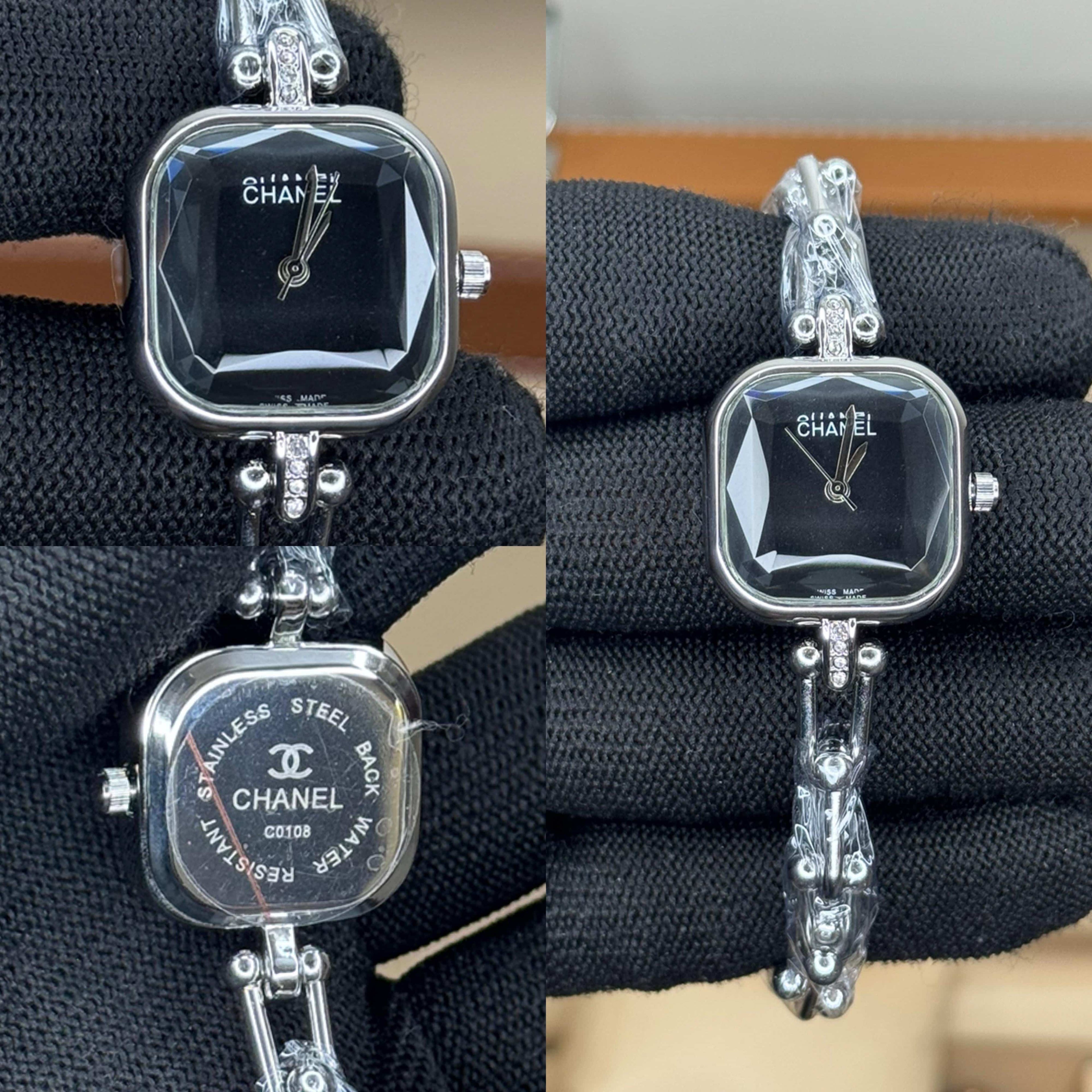 Chane L Silver Black Designer Premium Watch