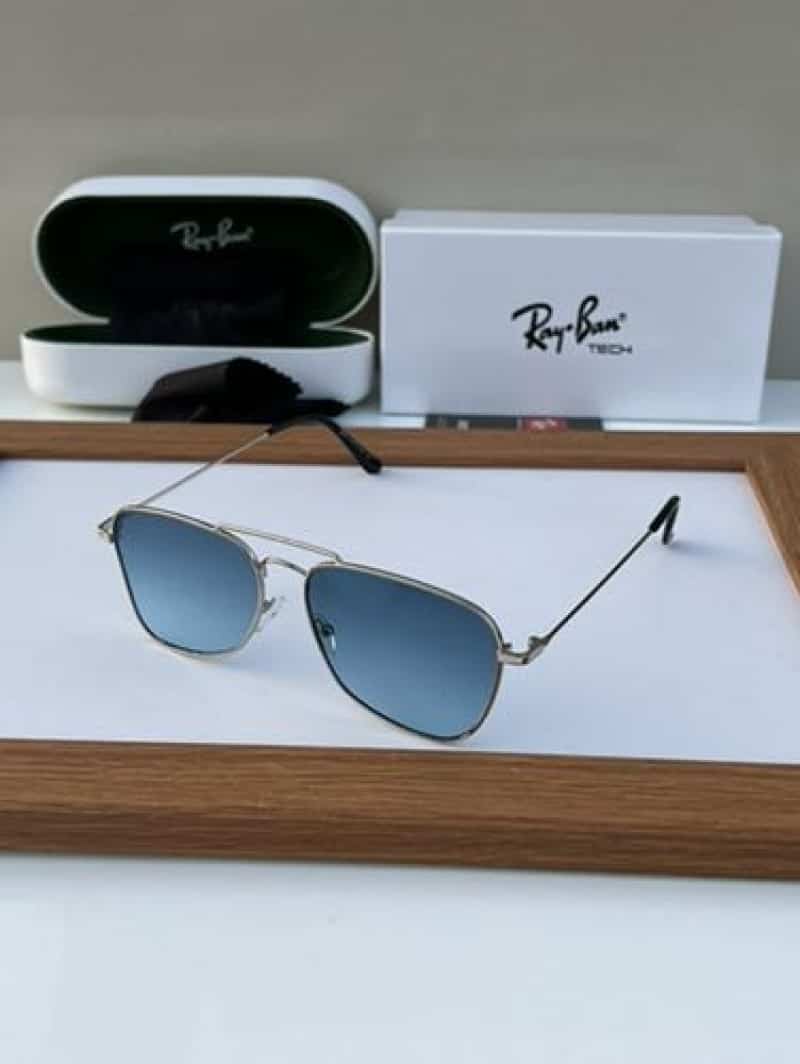 rayban reverse metal silver blue