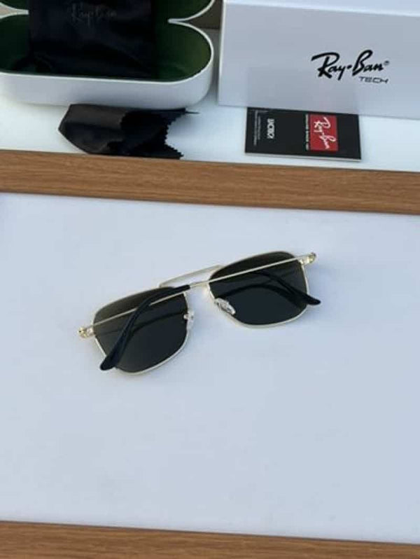 rayban reverse metal gold green