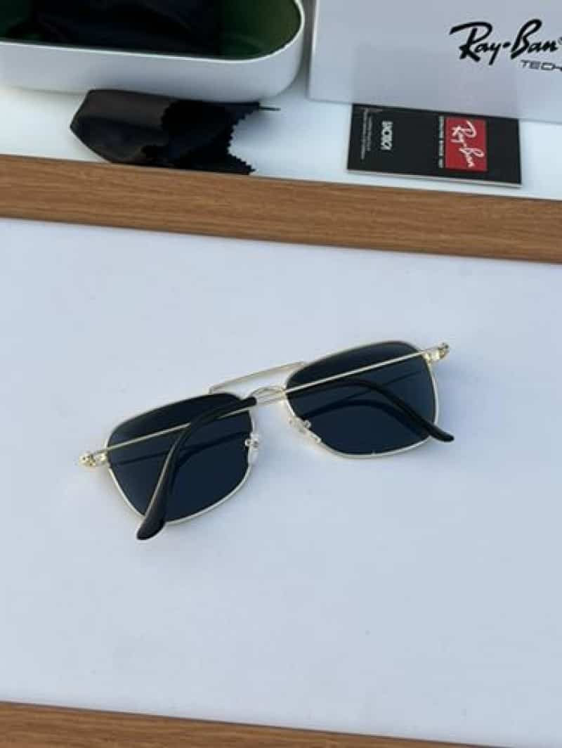 rayban reverse metal gold blue