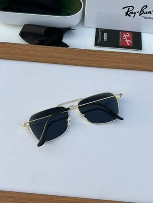 rayban reverse metal gold blue