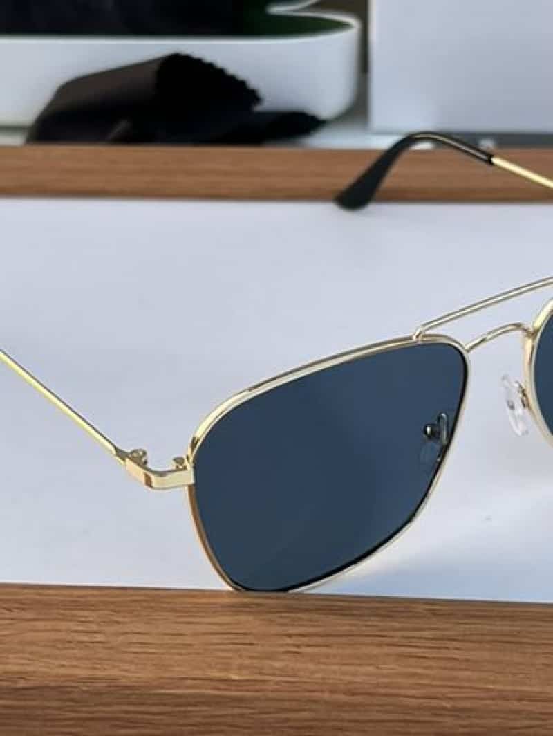 rayban reverse metal gold blue