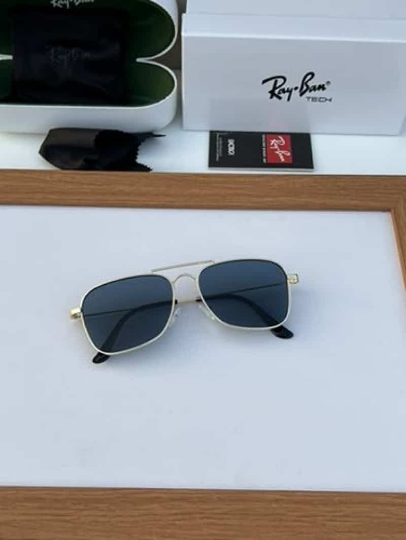 rayban reverse metal gold blue