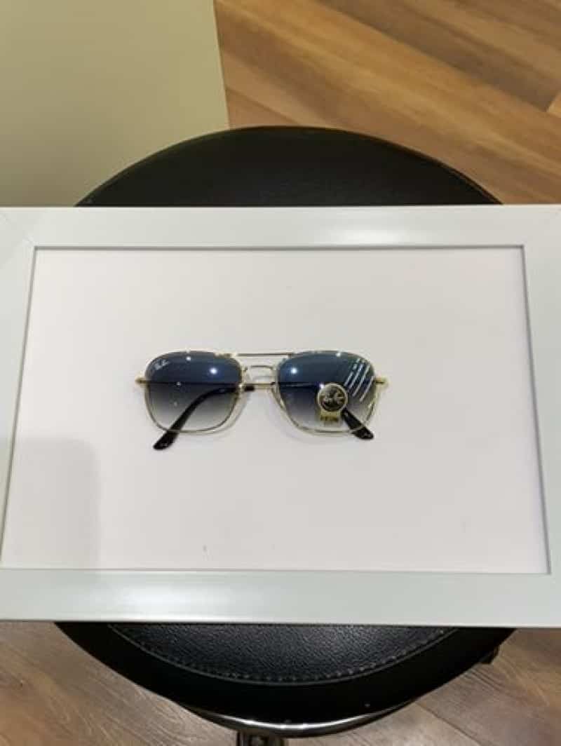 rayban 3136 gold blue