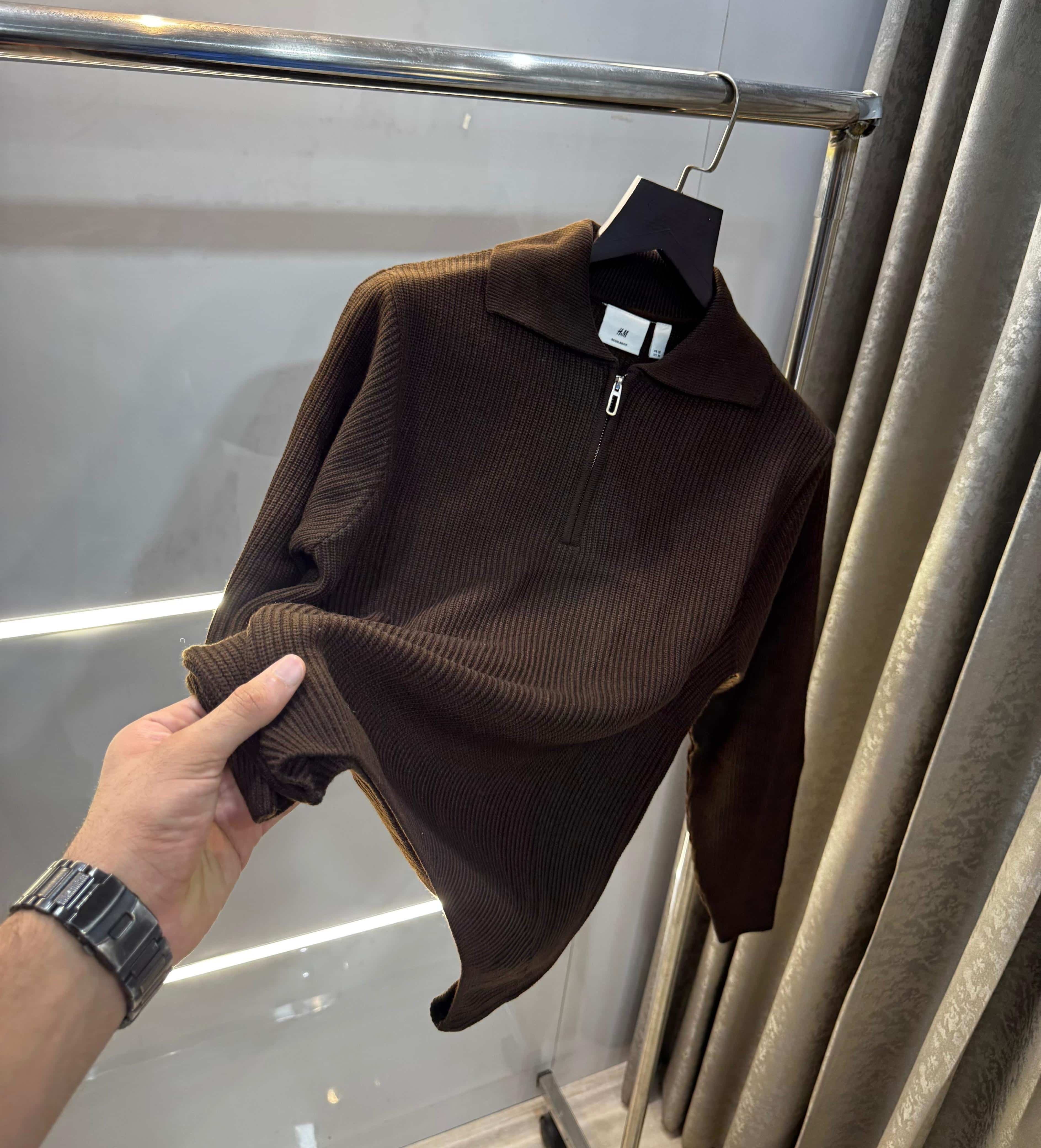 H &M Brown Imported Premium Knitted Pull Over Main image