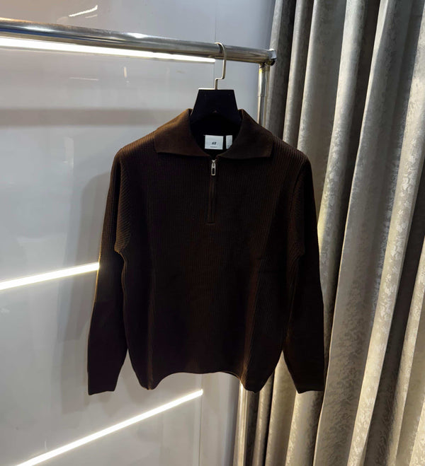 H &M Brown Imported Premium Knitted Pull Over