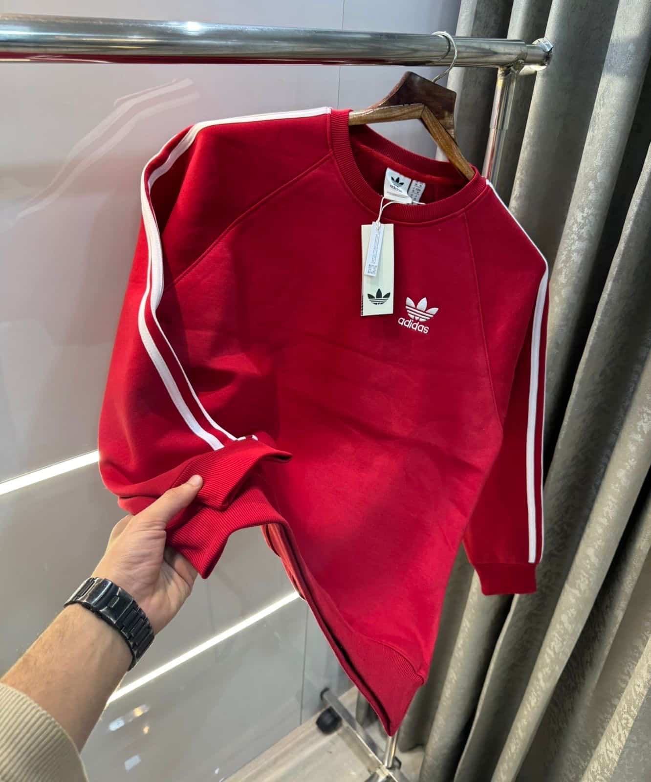 Adida s Red Embroidery Logo Imported Sweatshirt Main image