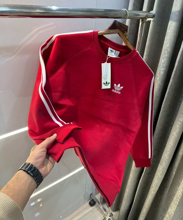 Adida s Red Embroidery Logo Imported Sweatshirt