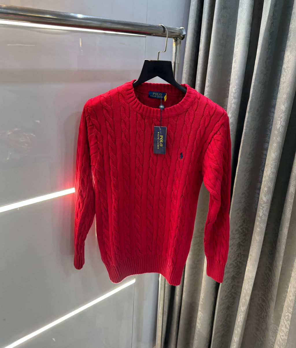 Ralp h Laure n red  Imported Knitted Pull Over