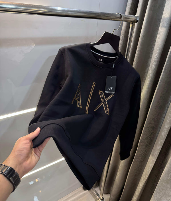Arman i Exchange Black Logo Print Premium Sweatshirt