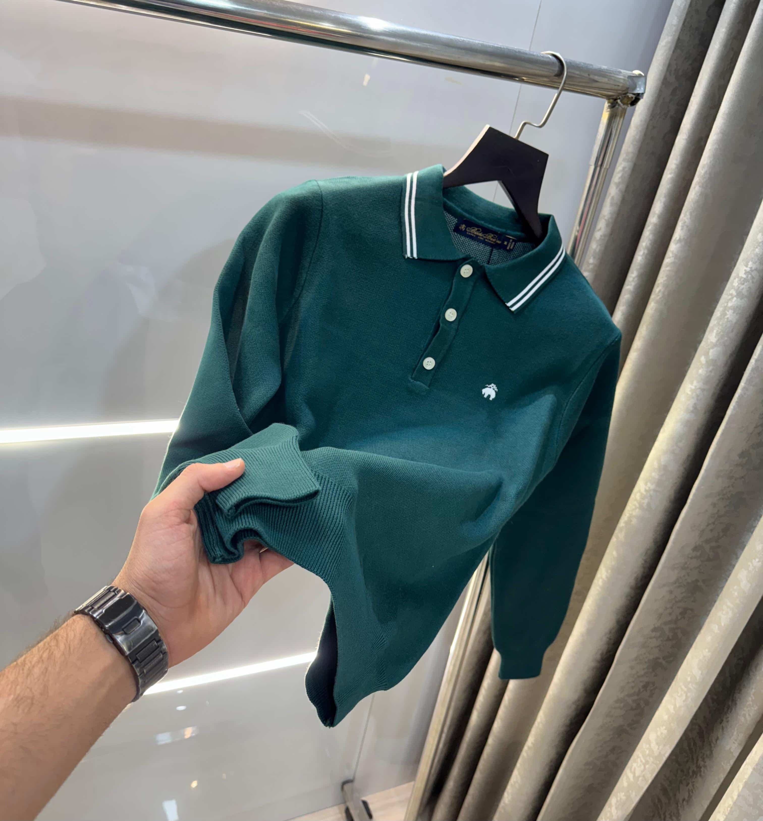 Brooks Brother Bottle Green Premium Knitted Pull Over Main image