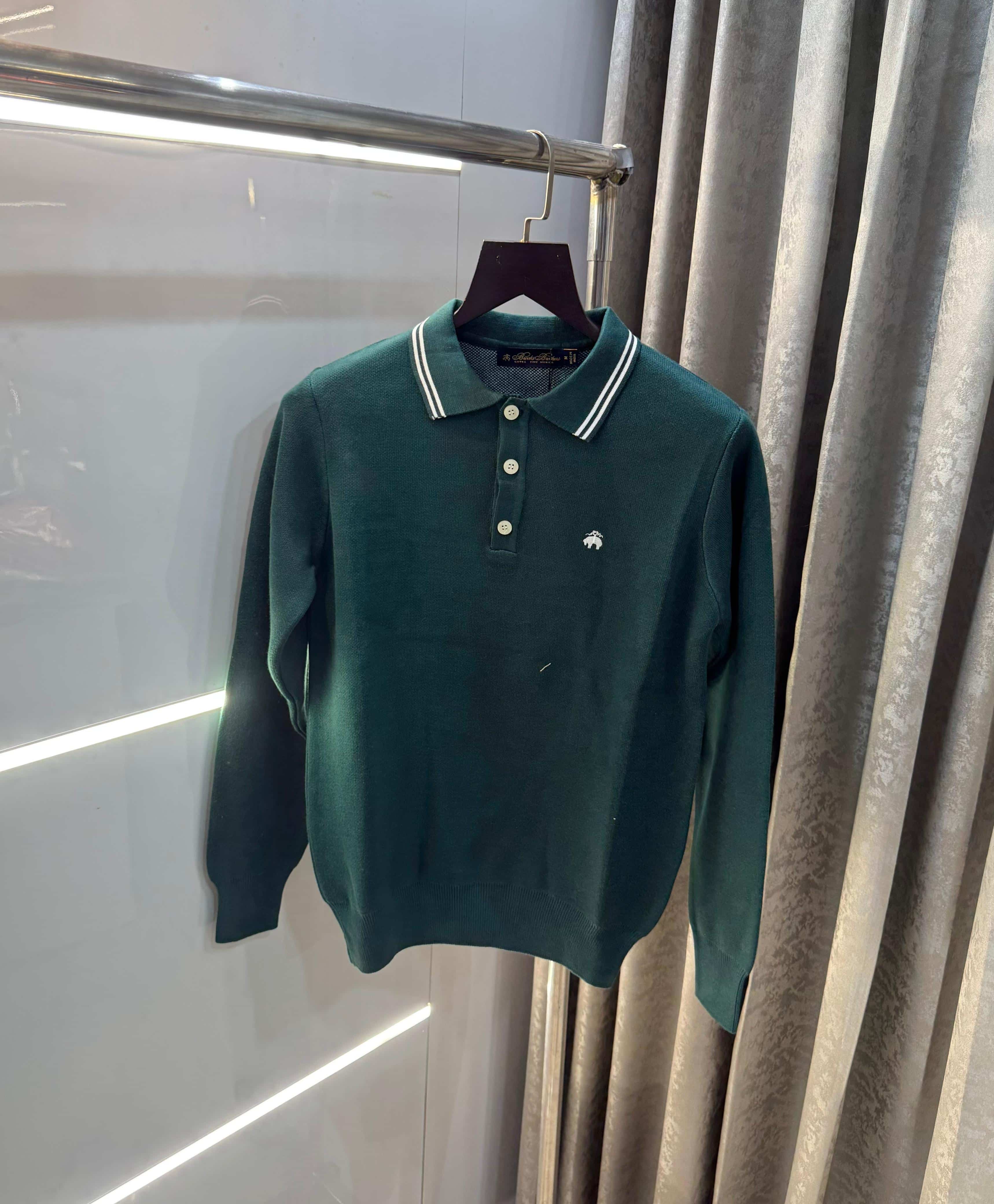 Brooks Brother Bottle Green Premium Knitted Pull Over Main image