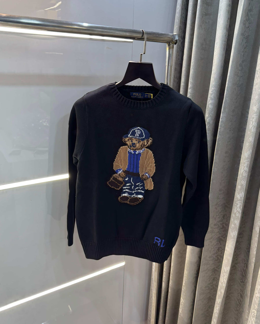 Ralph  Lauren Black Teddy Edition Imported Pull Over