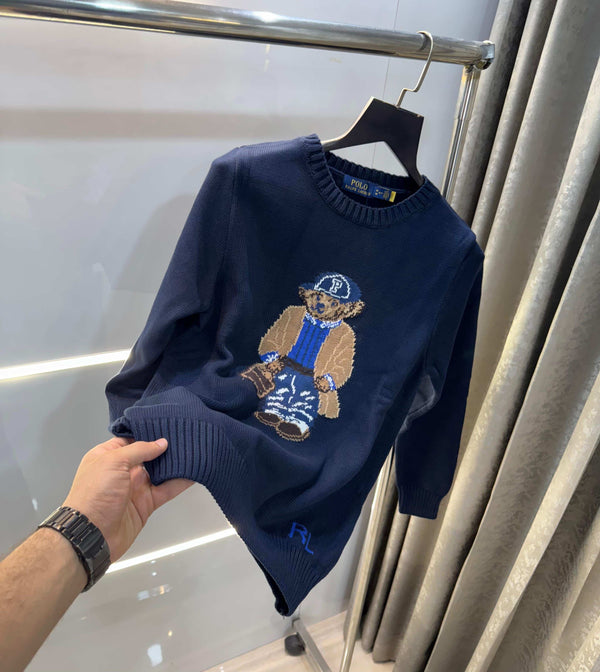 Ralph  Lauren  Navy Blue Teddy Edition Imported Pull Over
